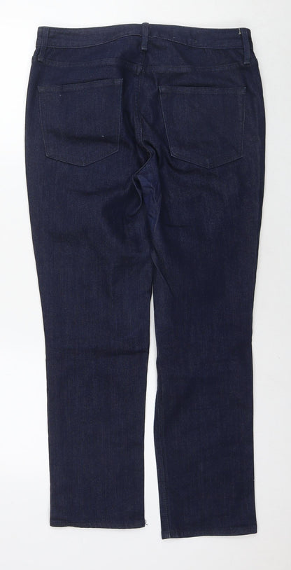 Gap Womens Blue Cotton Straight Jeans Size 6 L26 in Regular Zip