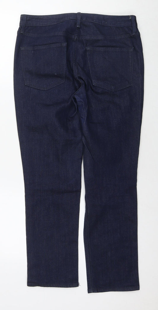 Gap Womens Blue Cotton Straight Jeans Size 6 L26 in Regular Zip