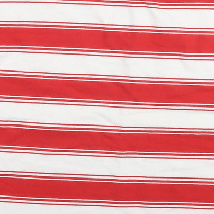 Crew Clothing Womens Red Striped Cotton Basic T-Shirt Size 14 Round Neck