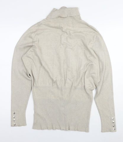 Addition Elle Womens Beige Roll Neck Rayon Pullover Jumper Size 3XL