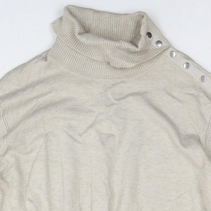 Addition Elle Womens Beige Roll Neck Rayon Pullover Jumper Size 3XL