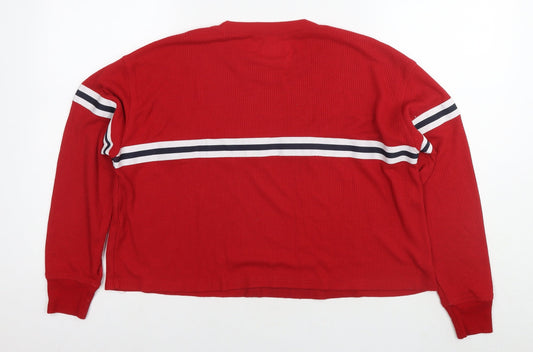 Hollister Womens Red Polyester Pullover Sweatshirt Size XS Pullover