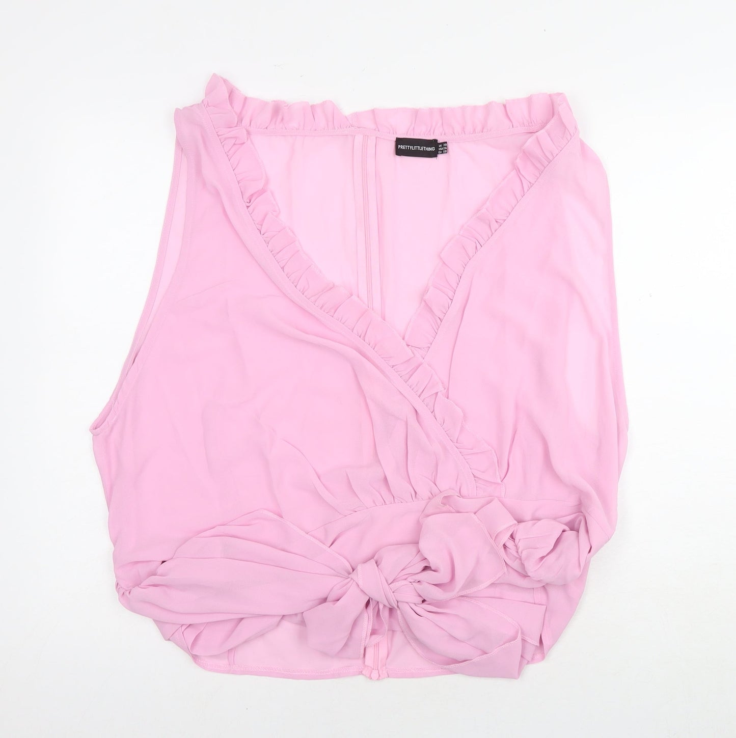 Womens UK Size 30 PRETTYLITTLETHING Pink Basic Blouse