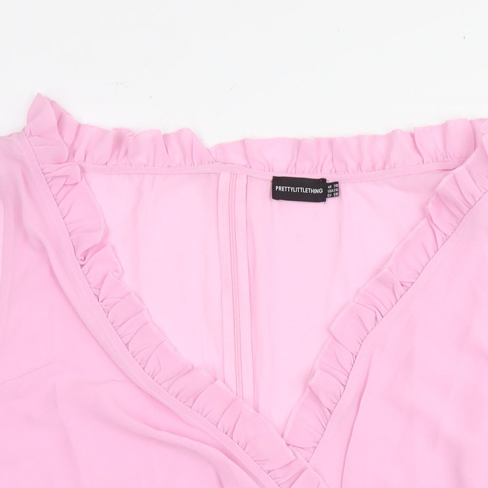 Womens UK Size 30 PRETTYLITTLETHING Pink Basic Blouse