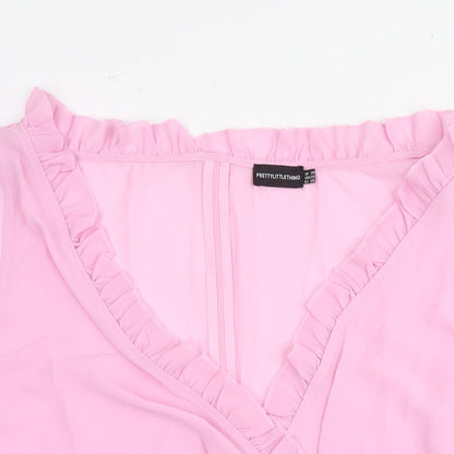 Womens UK Size 30 PRETTYLITTLETHING Pink Basic Blouse