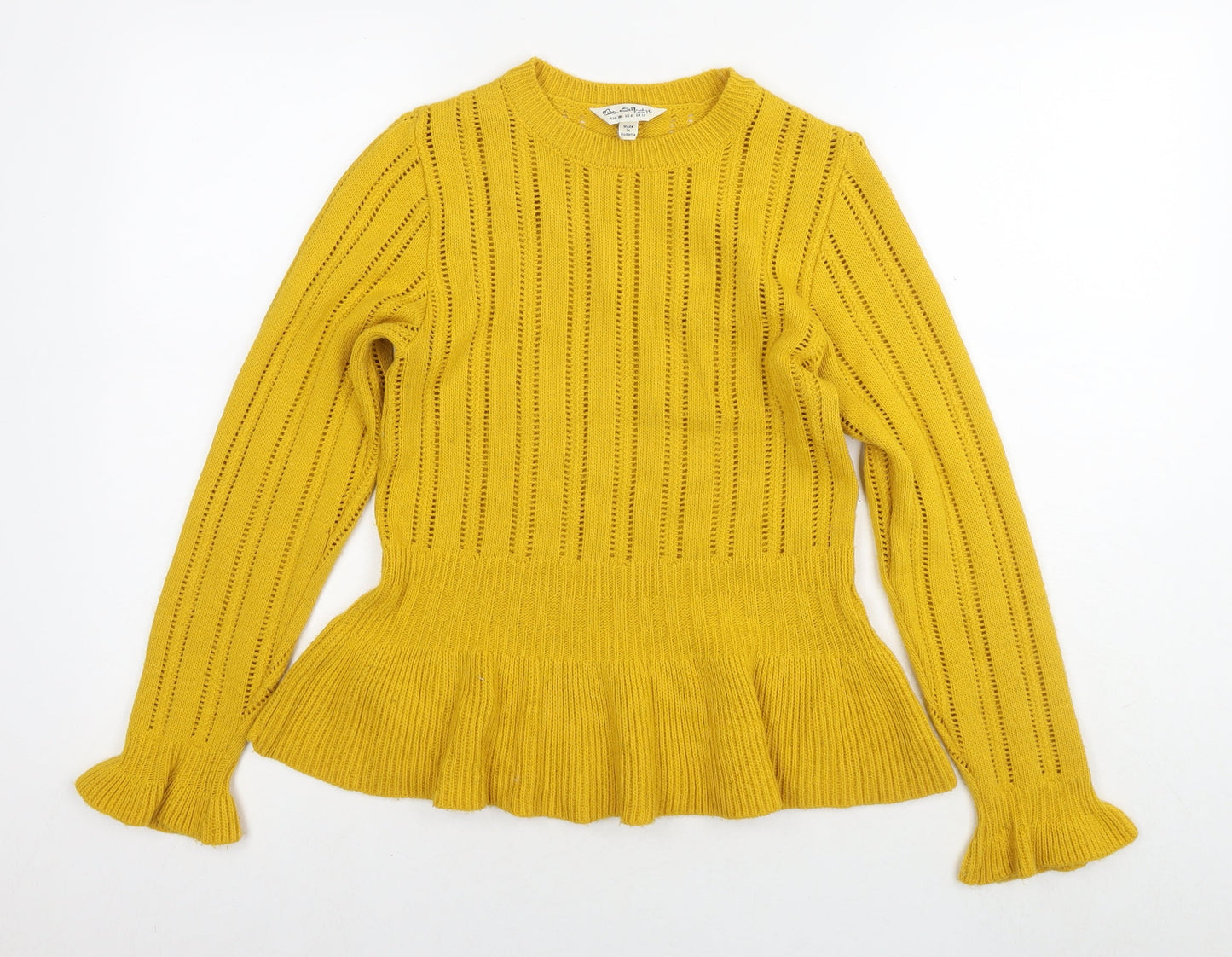 Womens UK Size 10 Miss Selfridge Yellow Pullover Jumper