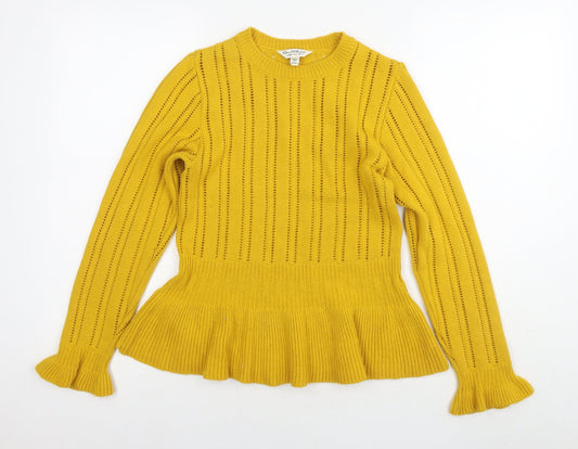 Womens UK Size 10 Miss Selfridge Yellow Pullover Jumper
