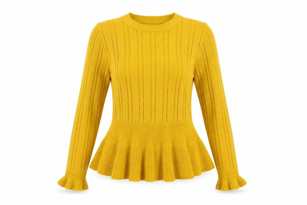 Womens UK Size 10 Miss Selfridge Yellow Pullover Jumper