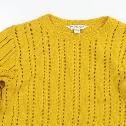 Womens UK Size 10 Miss Selfridge Yellow Pullover Jumper