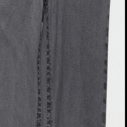 Dorothy Perkins Womens Grey Cotton Skinny Jeans Size 12 L30 in Regular Zip