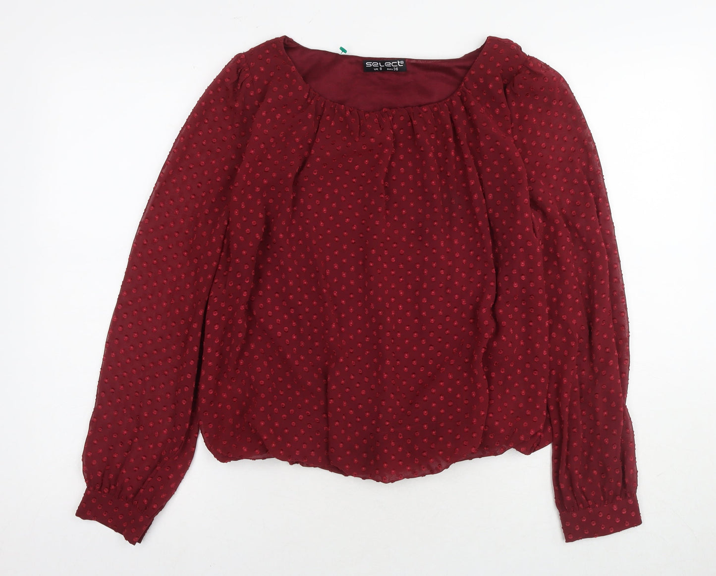 Womens UK Size 8 Select Red Basic Blouse
