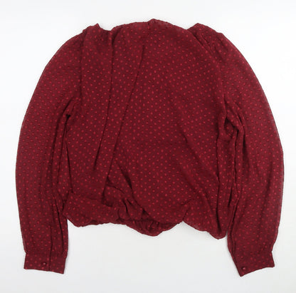 Womens UK Size 8 Select Red Basic Blouse