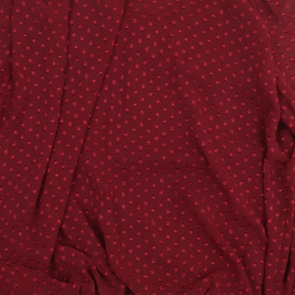 Womens UK Size 8 Select Red Basic Blouse