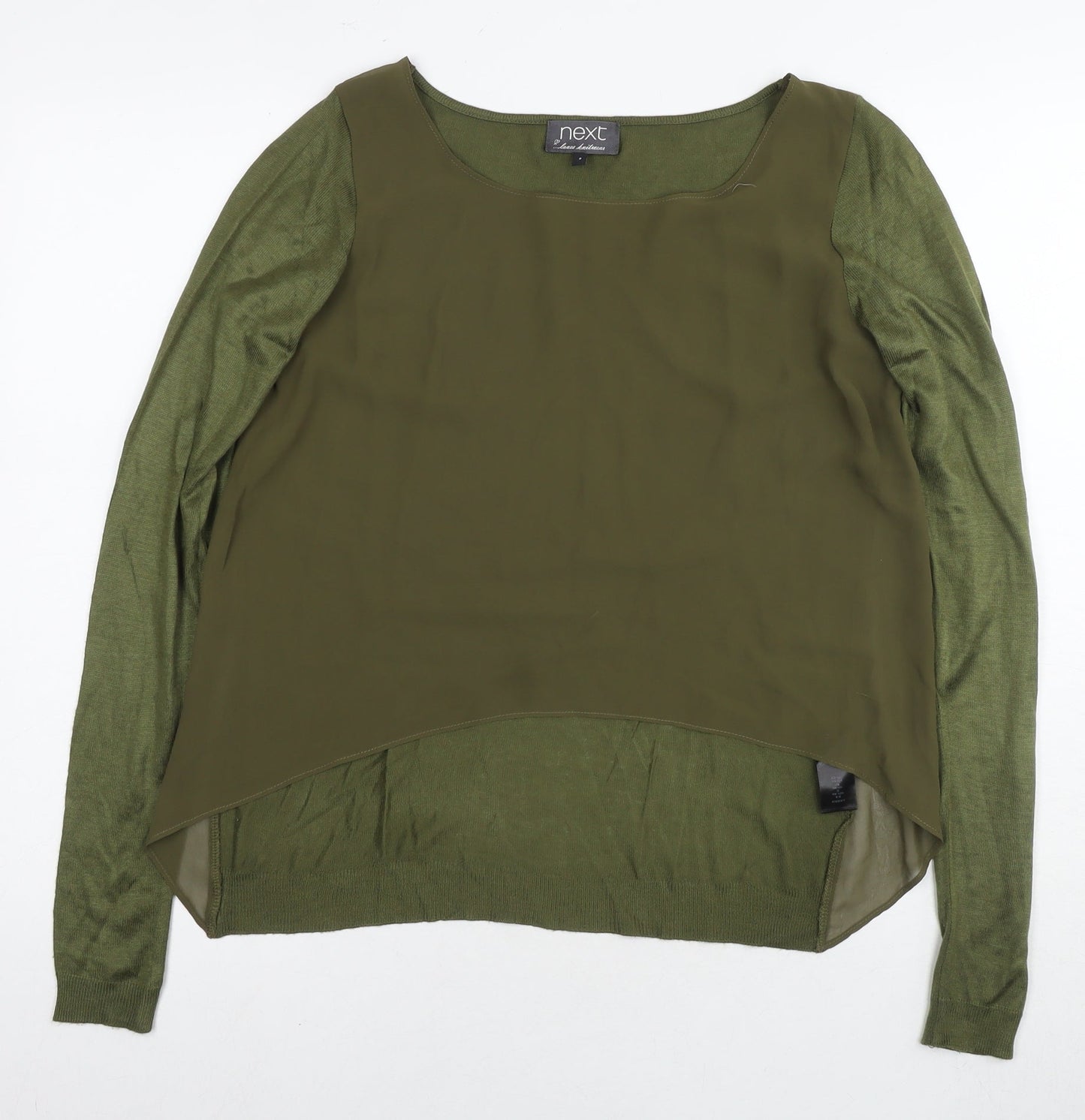 Womens UK Size 8 NEXT Green Basic Blouse