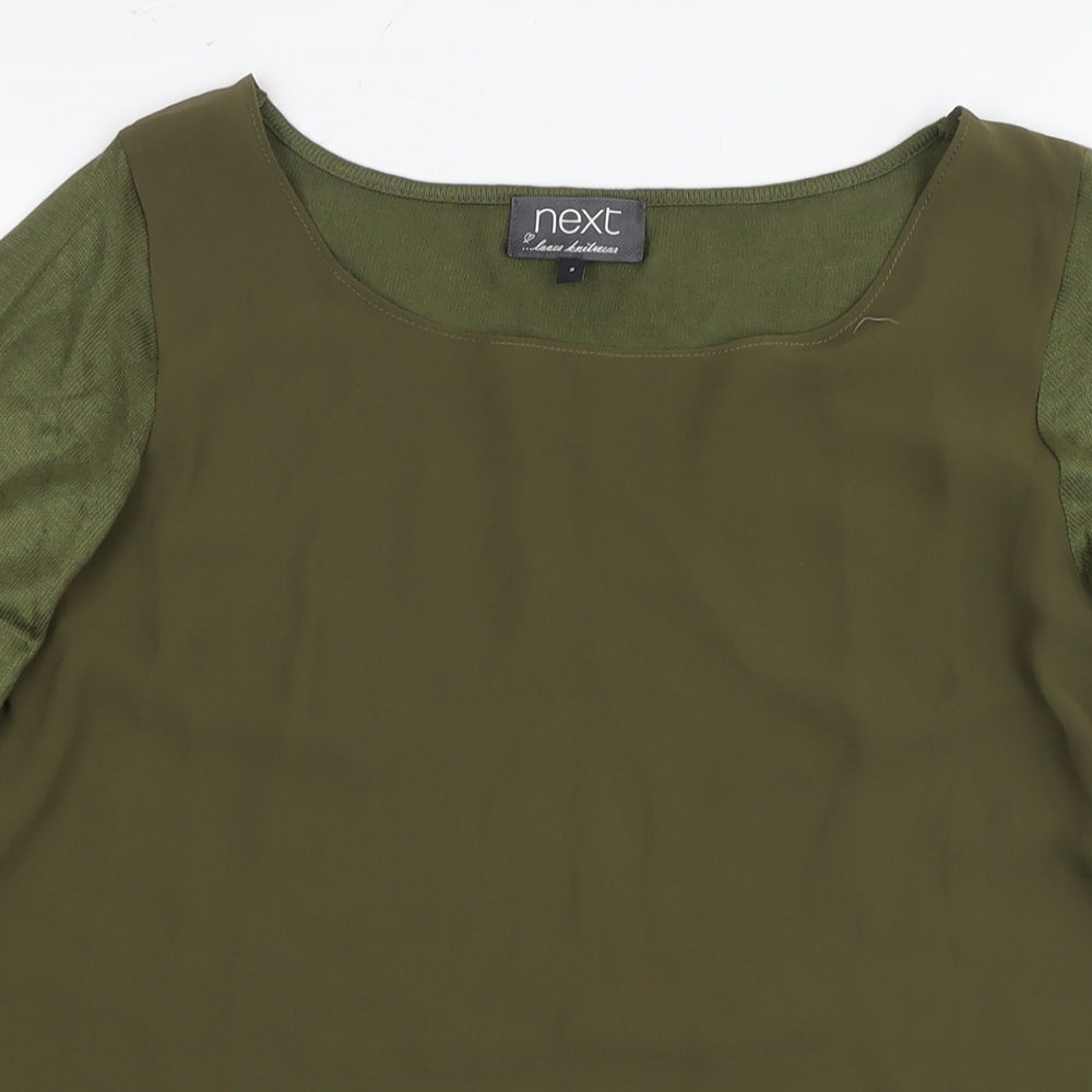 Womens UK Size 8 NEXT Green Basic Blouse