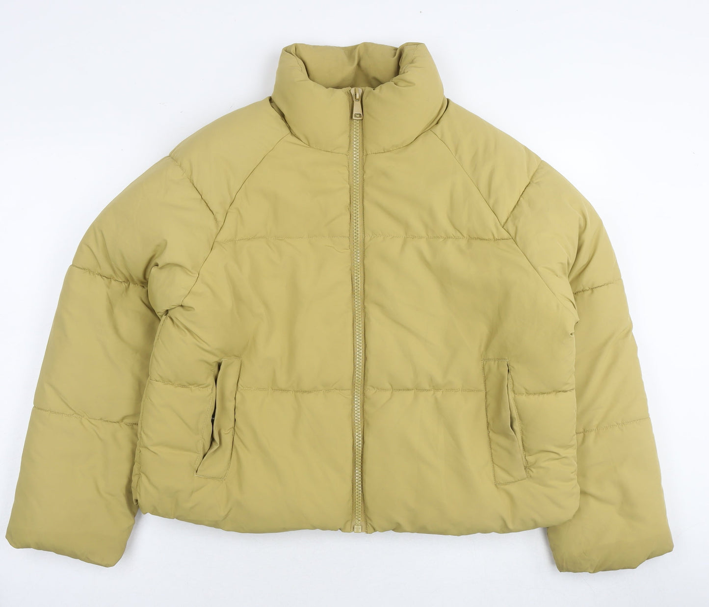 Womens UK Size S Monki Yellow Parka Coat