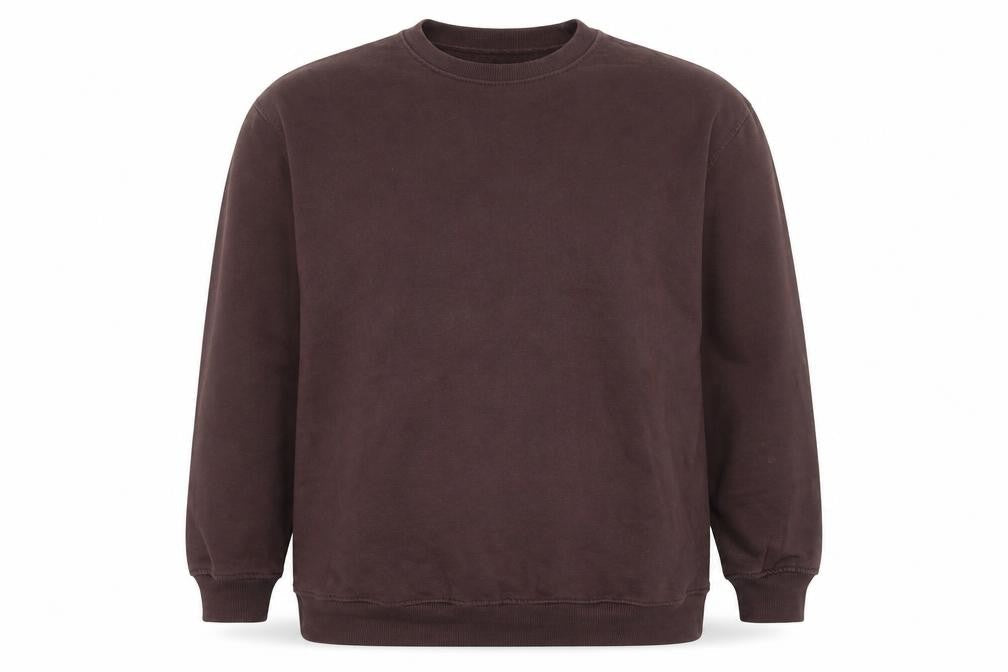 Front view of Missguided women’s brown cotton pullover sweatshirt, size UK 16, pullover