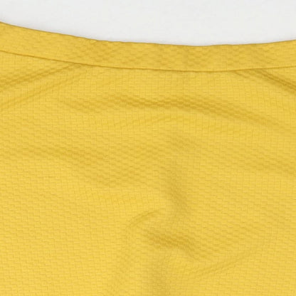 H&M Womens Yellow Polyester Swing Skirt Size M