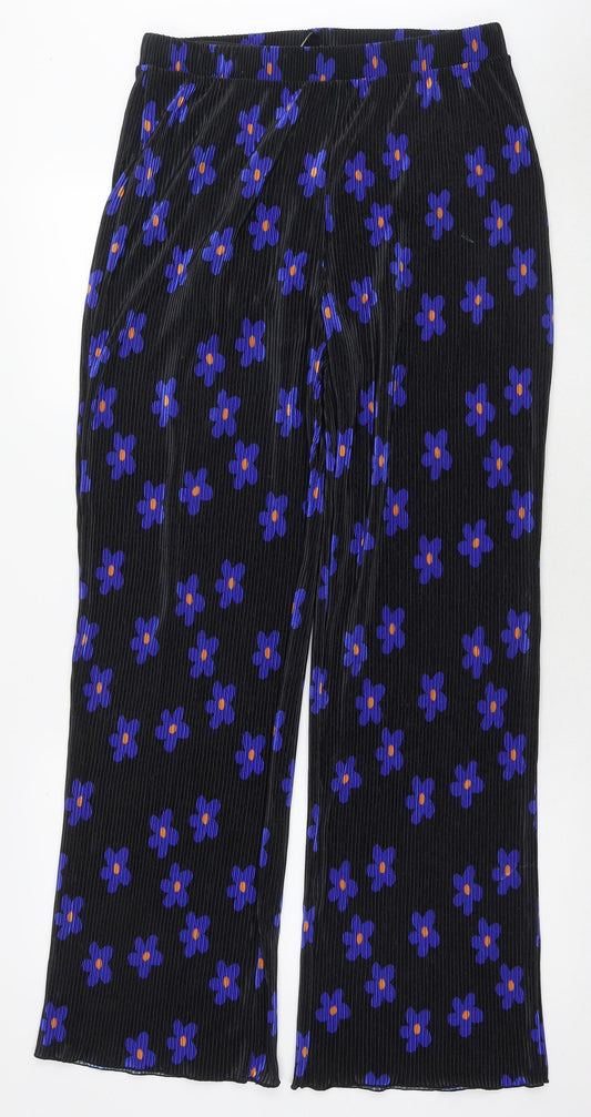 Womens UK Size L Pieces Regular Fit  Black Trousers