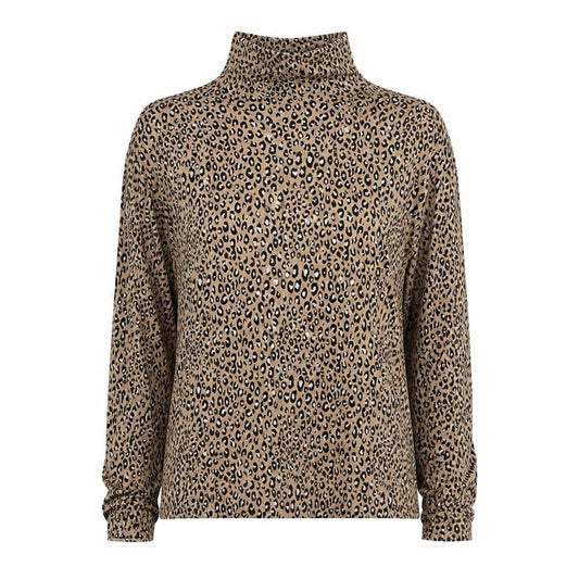 Marks & Spencer Womens Brown Geometric Viscose Basic T-Shirt Size 18 Round Neck