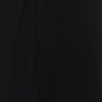 Amanda Marshall Womens Black Polyester Trousers Size 14 L30 in Regular Zip