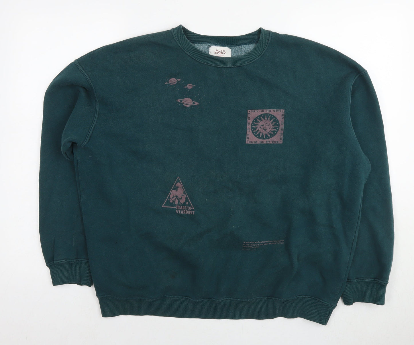 Pacific Republic Womens Blue Cotton Pullover Sweatshirt Size M Pullover - Planets made of stardust