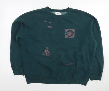 Pacific Republic Womens Blue Cotton Pullover Sweatshirt Size M Pullover - Planets made of stardust