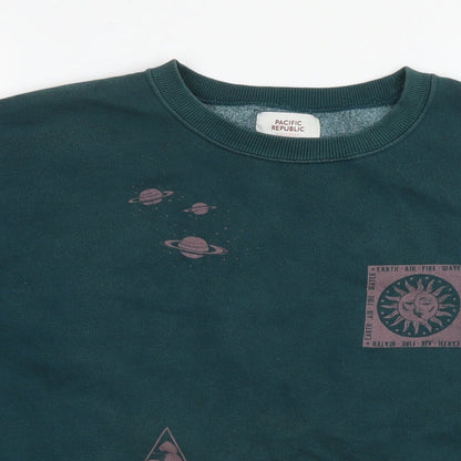 Pacific Republic Womens Blue Cotton Pullover Sweatshirt Size M Pullover - Planets made of stardust