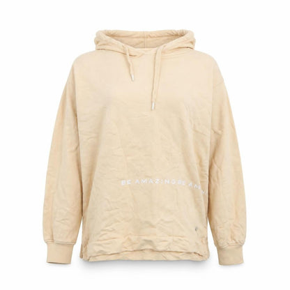 Broadway Womens Beige Cotton Pullover Hoodie Size L Pullover - Be Amazing