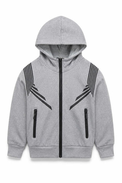 Marine Corps Boys Grey Polyester Full Zip Hoodie Size 4 Years Zip