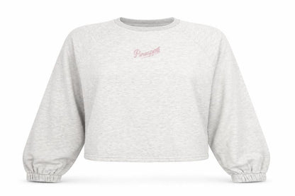 Pineapple Womens Grey Cotton Pullover Sweatshirt Size 10 Pullover - Logo Size 10-12