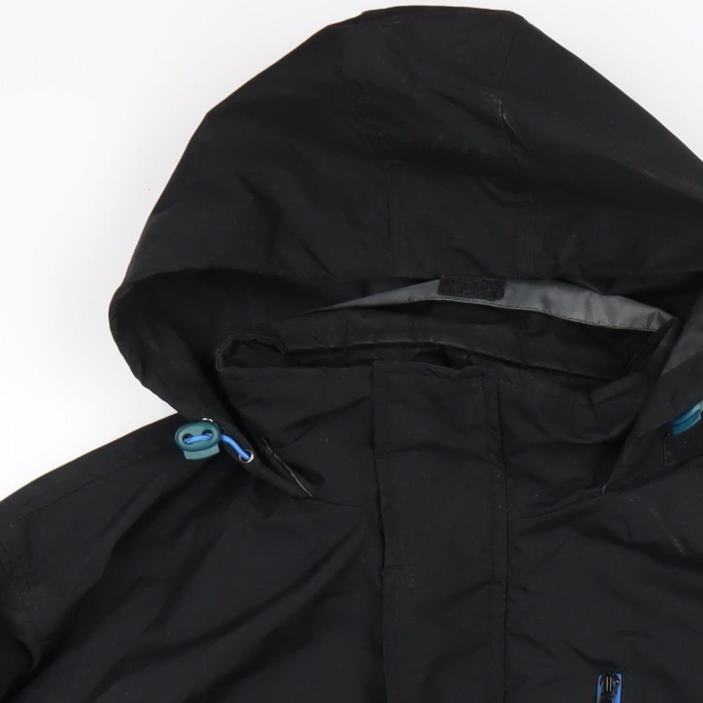 Atlas Mens Black Rain Coat Coat Size L Zip