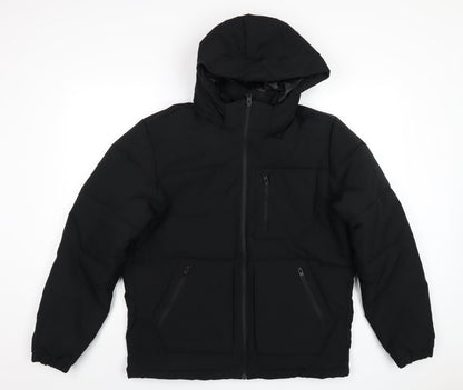 Mens UK Size M JACK & JONES Black Puffer Jacket