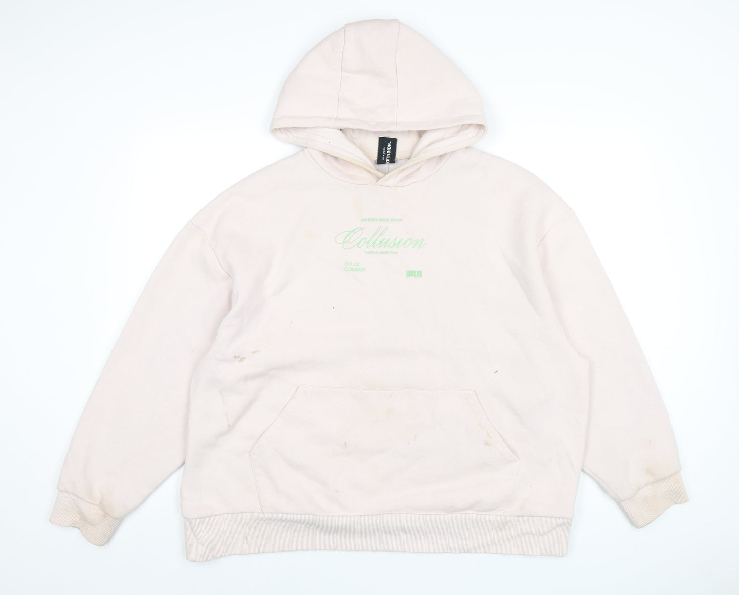Womens UK Size 10 COLLUSION Pink Pullover Hoodie