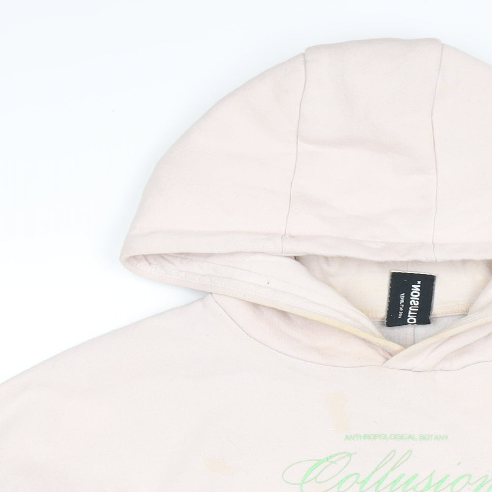 Womens UK Size 10 COLLUSION Pink Pullover Hoodie