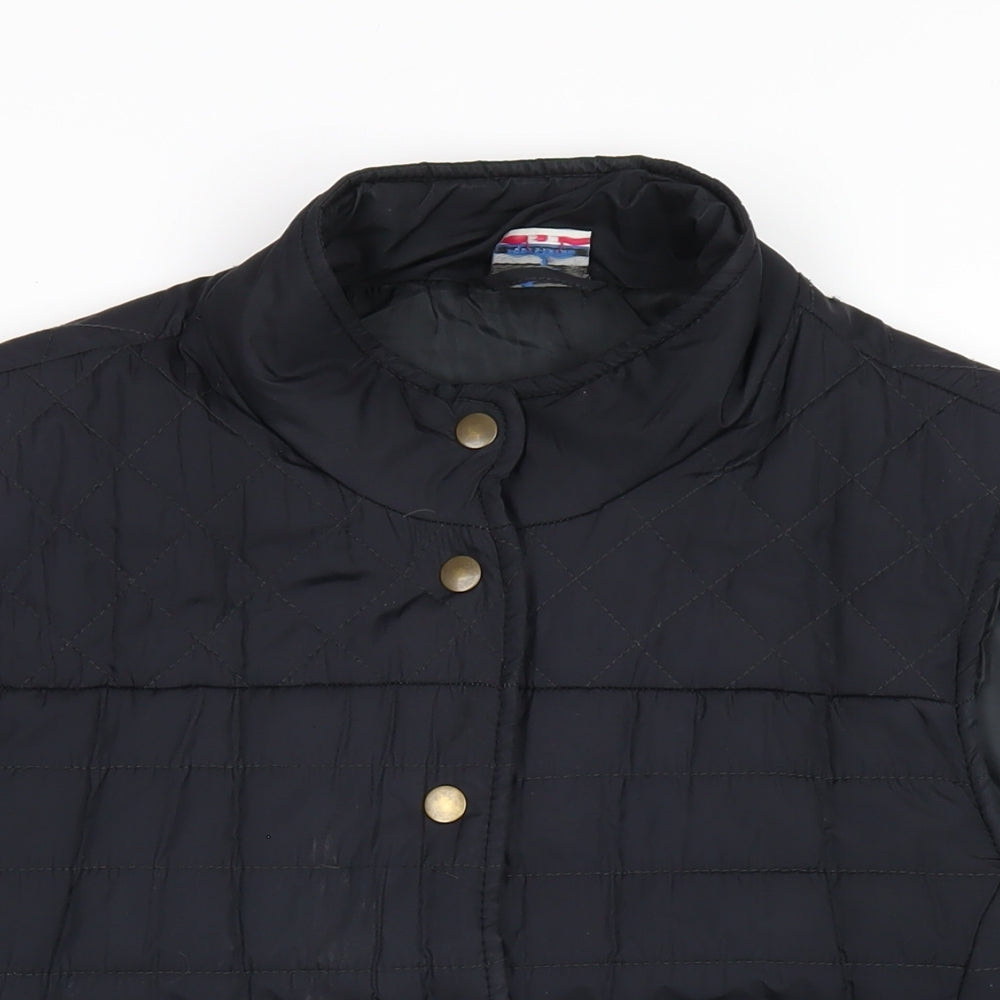 Equestrian Womens Black Gilet Waistcoat Size 14 Snap