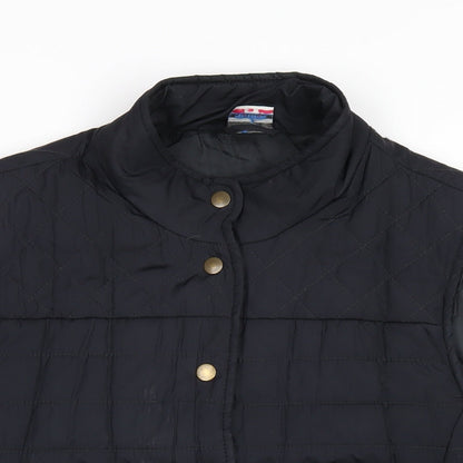 Equestrian Womens Black Gilet Waistcoat Size 14 Snap