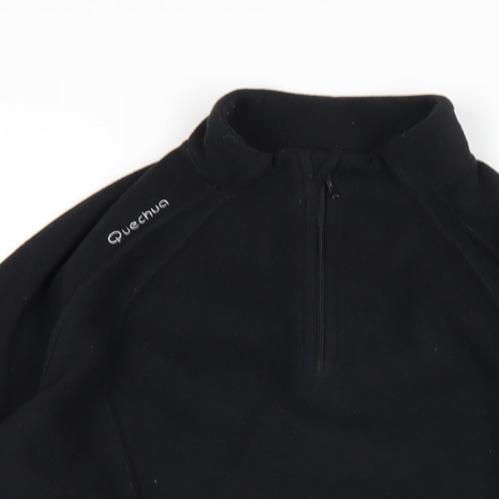 Quechua Womens Black Polyester Pullover Sweatshirt Size M Zip