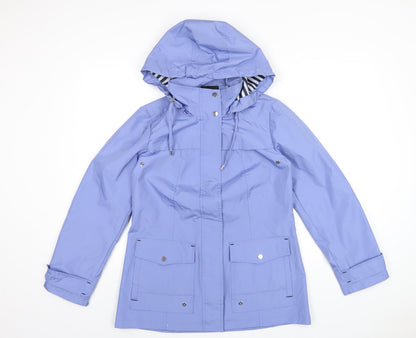 Details Womens Blue Rain Coat Coat Size XS Zip