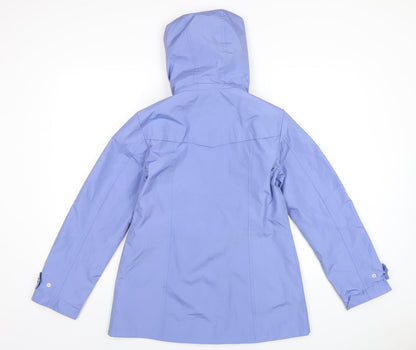 Details Womens Blue Rain Coat Coat Size XS Zip