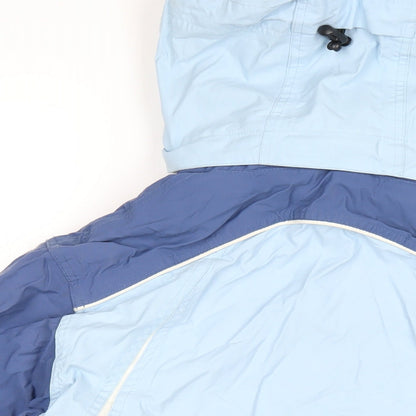Hi-Tec Womens Blue Rain Coat Coat Size L Zip