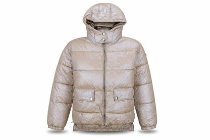Harvey Jones Womens Beige Puffer Jacket Coat Size 12 Zip
