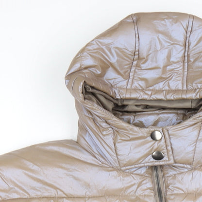 Harvey Jones Womens Beige Puffer Jacket Coat Size 12 Zip