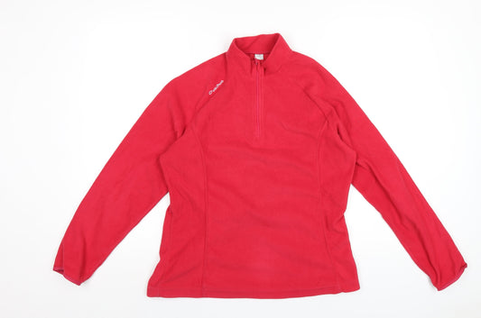 Quechua Womens Red Polyester Pullover Sweatshirt Size L Zip