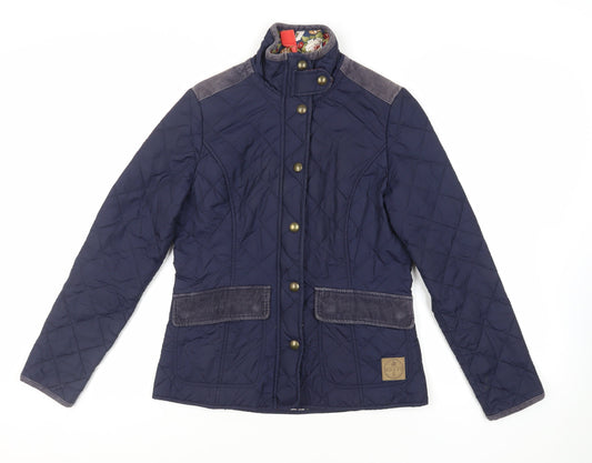 Harvey & Jones Womens Blue Quilted Jacket Size 8 Zip