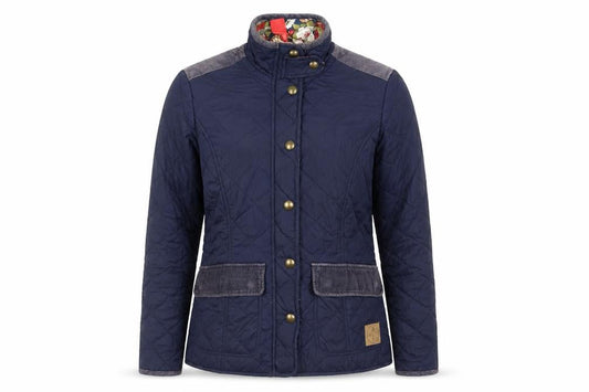 Womens UK Size 8 Harvey & Jones Blue Quilted Coat