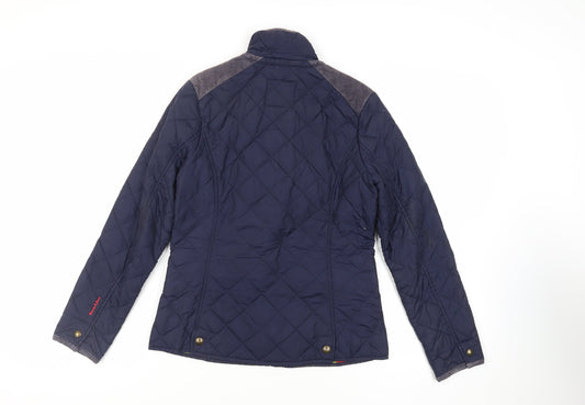 Harvey & Jones Womens Blue Quilted Jacket Size 8 Zip
