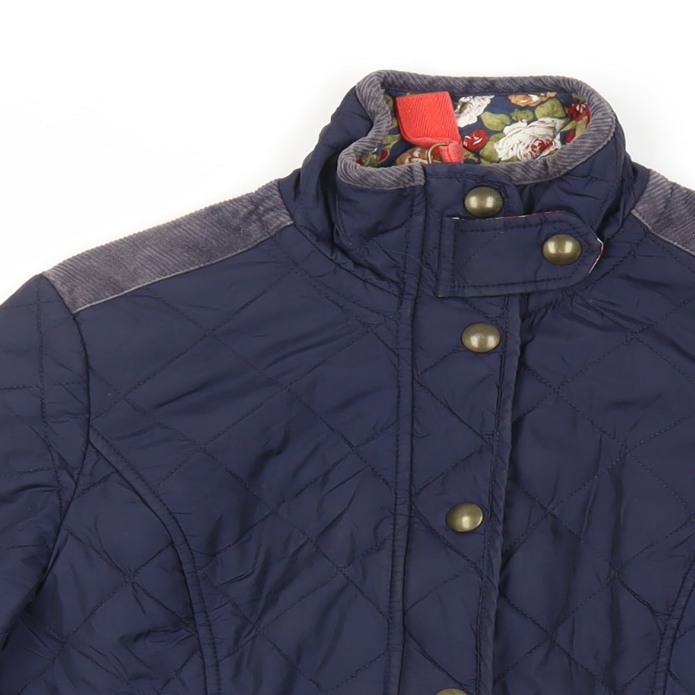 Harvey & Jones Womens Blue Quilted Jacket Size 8 Zip