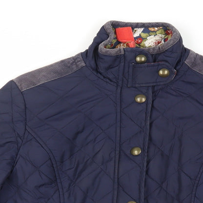 Harvey & Jones Womens Blue Quilted Jacket Size 8 Zip