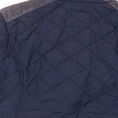 Harvey & Jones Womens Blue Quilted Jacket Size 8 Zip